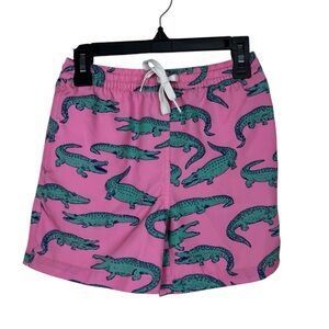 Chubbies Swim Trunks Youth Small 8/9 Pink Green Alligators Print EUC!!!!